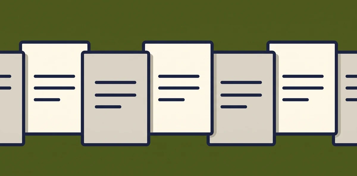 A row of identical, interchangeable documents.